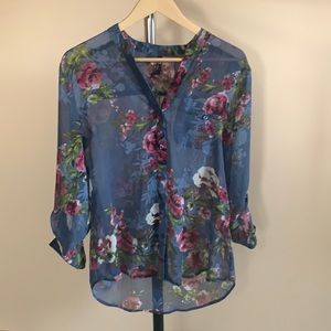 KUT sheer print blouse